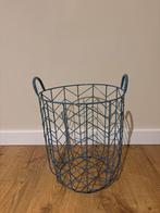 Metalen mand grijsblauw - 46,5 cm hoog, Ophalen of Verzenden, Zo goed als nieuw