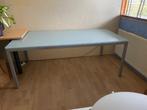 Moderne eettafel melkglas blad, Huis en Inrichting, Tafels | Eettafels, Zo goed als nieuw, 150 tot 200 cm, Rechthoekig, 50 tot 100 cm