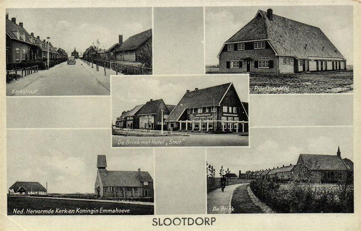 Slootdorp - 5 afb - 1938 gelopen, Verzamelen, Ansichtkaarten | Nederland, Ongelopen, Noord-Brabant, Voor 1920, Ophalen of Verzenden
