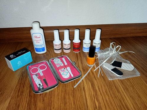 5 potjes gellak + nagelaccessoires, Sieraden, Tassen en Uiterlijk, Uiterlijk | Cosmetica en Make-up, Nieuw, Toebehoren, Handen en Nagels