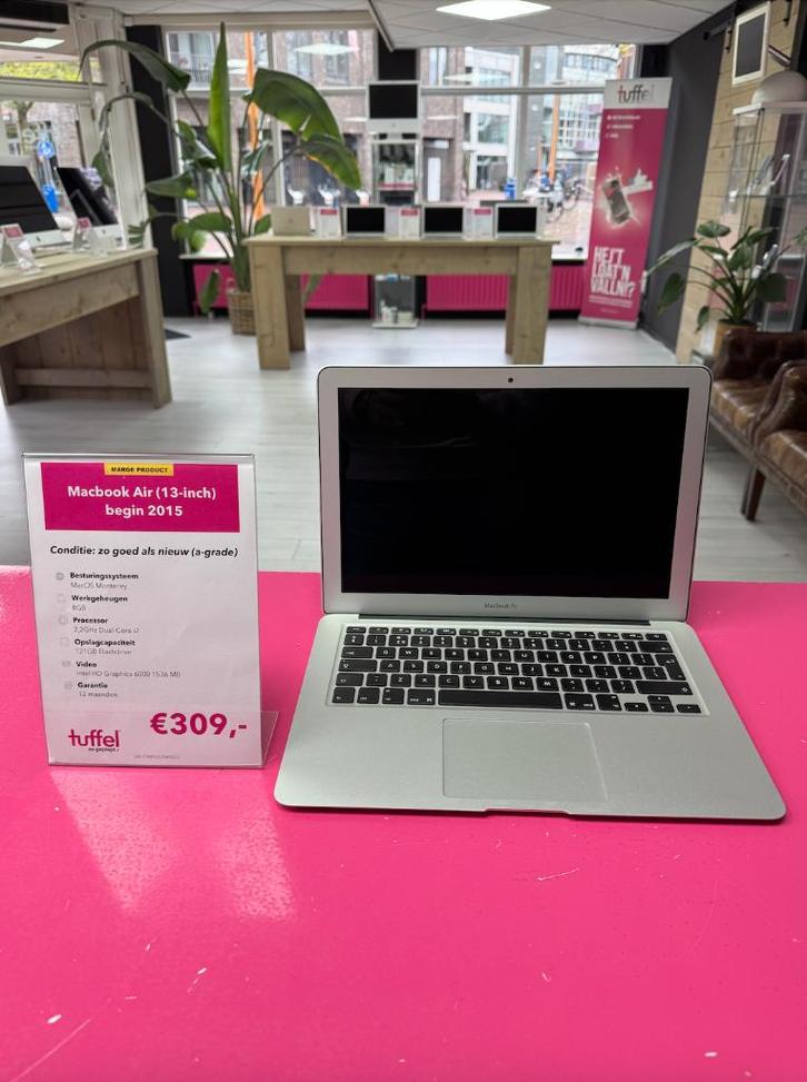 MacBook Air 13-inch begin 2015 | DualCore i7 | 8GB | 128GB |, Computers en Software, Apple Macbooks, Refurbished, MacBook Air
