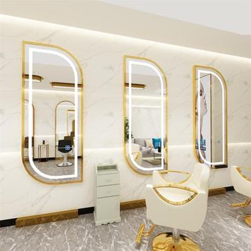 Kaptafel Gold spiegel met led verlichting kapsalon meubels beschikbaar voor biedingen