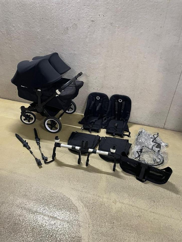 Bugaboo donkey 2 Twin, Kinderen en Baby's, Kinderwagens en Combinaties, Gebruikt, Combiwagen, Bugaboo, Duowagen, Luchtbanden, Met reiswieg