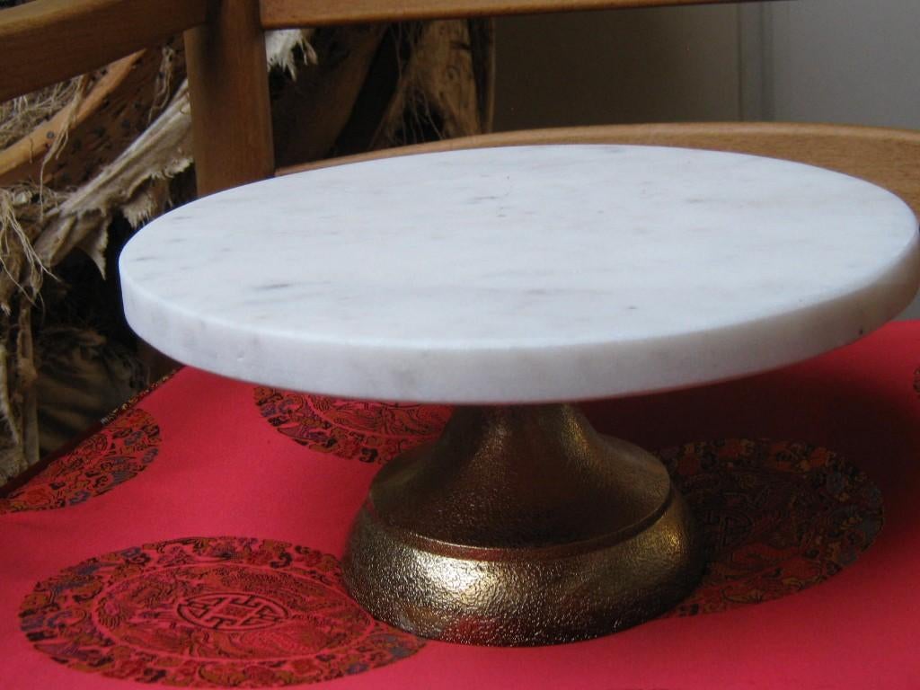 Wit marmeren gebaksstand zwaar, Verzenden, Zo goed als nieuw