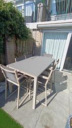 Te koop Tuin bar set met 6 stoel krukken, Tuin en Terras, Tuinsets en Loungesets, Ophalen, Gebruikt, 6 zitplaatsen, Aluminium
