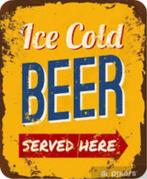 Bordje Ice Cold Beer, Ophalen of Verzenden, Nieuw, Reclamebord