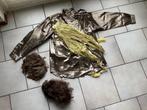 Goudkleurige blouse met sjaal en pruiken, Ophalen, Carnaval, Maat 42/44 (L), Kleding