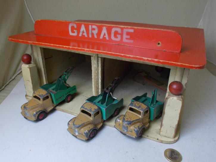 1954 Dinky Toys 4 x 430 COMMER BREAKDOWN Opknappers! +GARAGE, Hobby en Vrije tijd, Modelauto's | 1:43, Gebruikt, Bus of Vrachtwagen