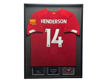 Jordan Henderson Liverpool 19/20 Ingelijst Thuis Shirt beschikbaar voor biedingen
