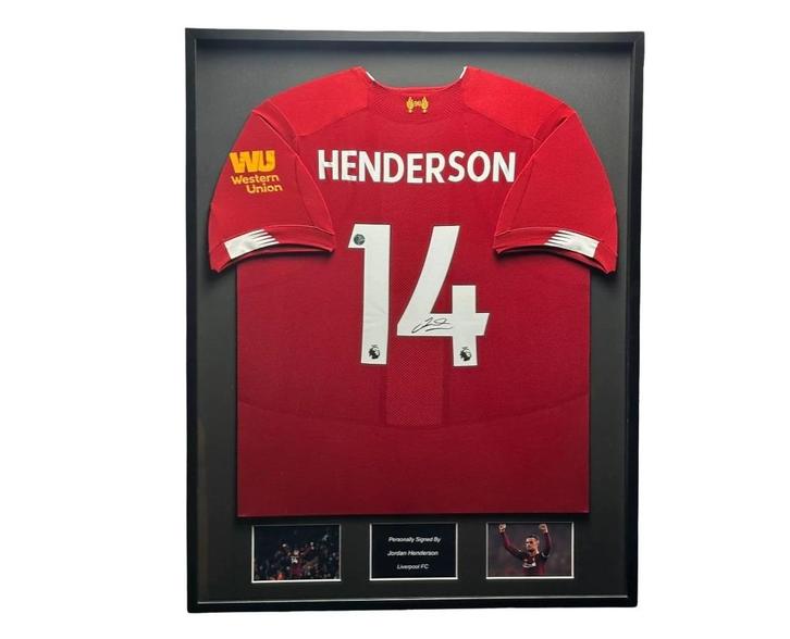 Jordan Henderson Liverpool 19/20 Ingelijst Thuis Shirt, Verzamelen, Sportartikelen en Voetbal, Nieuw, Shirt, Buitenlandse clubs