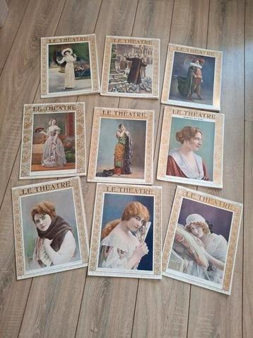 9 originele magazines van "Le Théâtre" 1913 uit Frankrijk  beschikbaar voor biedingen