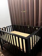 Tweeling box zwart 80x130 + maatwerk matras, Ophalen, Gebruikt, Ledikant