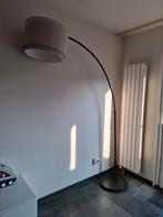 Elegante booglamp met dubbele kap vloerlamp zwart beige, Ophalen, 200 cm of meer, Zo goed als nieuw, Metaal