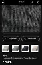 Hoes voor Ikea Kivik 1-zits slaapbank, Tresund Antraciet, Ophalen, 90 cm, Eenpersoons, Zo goed als nieuw