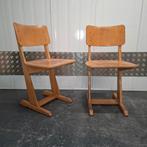 CASALA vintage 2 houten stoelen stoel schoolstoelen  zith.45, Ophalen, Gebruikt, Twee, Overige kleuren