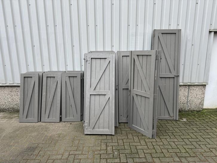 Prachtset massieve afzelia raamluiken 48 stuks, Doe-het-zelf en Verbouw, Deuren en Horren, Zo goed als nieuw, Overige typen, Hout