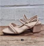 SIREN - Lichtroze leren sandalen met hak maat 37 - Nieuw