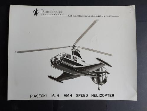 Foto van een tekening van een Piasecki 16-H (F824), Verzamelen, Luchtvaart en Vliegtuigspotten, Gebruikt, Kaart, Foto of Prent