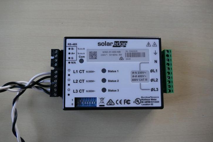 SolarEdge Energiemeter (WIND-3Y-400-MB) en 3x CT klem 50A, Hobby en Vrije tijd, Elektronica-componenten, Ophalen of Verzenden