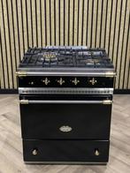 Prachtige Lacanche 70CM Gas Zwart Blinkend Messing + Gasoven