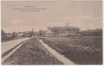 Witmarsum, Gezicht Hervormde Kerk en Openbare School beschikbaar voor biedingen
