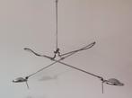 Strakke design hanglamp in chroom met 2 lichtpunten, Ophalen, Gebruikt, Design, Metaal