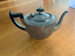 Verzilverde koffiepot zwart handvat en zwarte dekselknop, Antiek en Kunst, Antiek | Goud en Zilver, Ophalen, Zilver