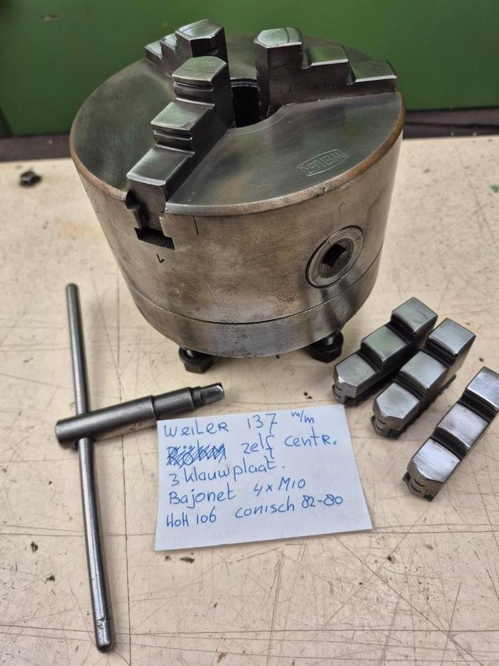 Diverse merken klauwplaten en toebehoren voor deze., Doe-het-zelf en Verbouw, Draaibanken, Zo goed als nieuw, Metaaldraaibank