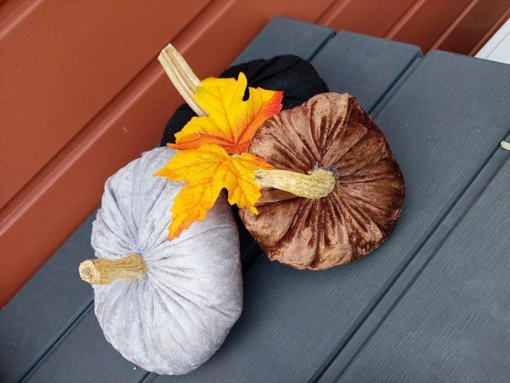 huis decoratie set 3 pompoenen, Huis en Inrichting, Woonaccessoires | Vazen, Nieuw, Overige kleuren, Minder dan 50 cm, Overige materialen