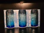 Coca Cola glazen Mc Donalds 2008 blauw 3 stuks Nieuw, Verzamelen, Glas en Borrelglaasjes, Ophalen, Nieuw, Frisdrankglas
