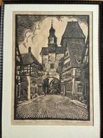 Carl Probst Gravure Rothenburg ob der Tauber, Antiek en Kunst, Kunst | Etsen en Gravures, Ophalen of Verzenden