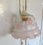 Vintage hanglamp roze glas, Ophalen of Verzenden