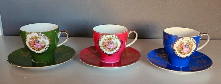 3 Vintage Kopjes met Schotel - Thomas Germany, Huis en Inrichting, Keuken | Servies, Ophalen of Verzenden
