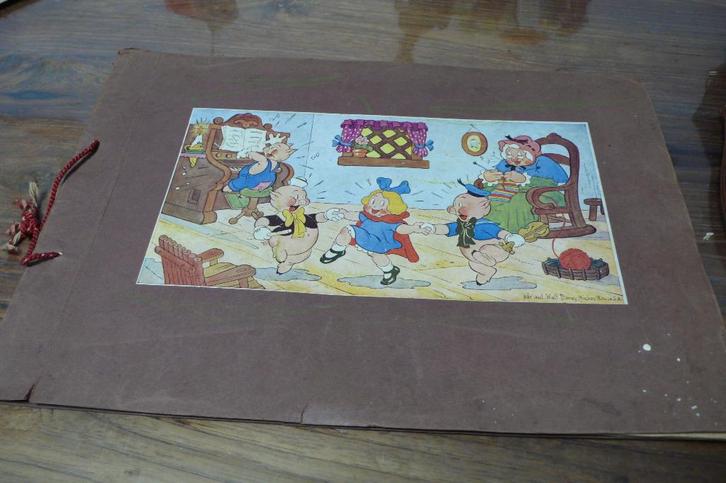Vintage Walt Disney plakboek uit 1935 compleet, Verzamelen, Disney, Gebruikt, Overige typen, Mickey Mouse, Ophalen of Verzenden