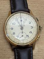 Valjoux 77 18 karaat chronograaf Swiss made, Sieraden, Tassen en Uiterlijk, Horloges | Heren, Overige merken, Gebruikt, Polshorloge