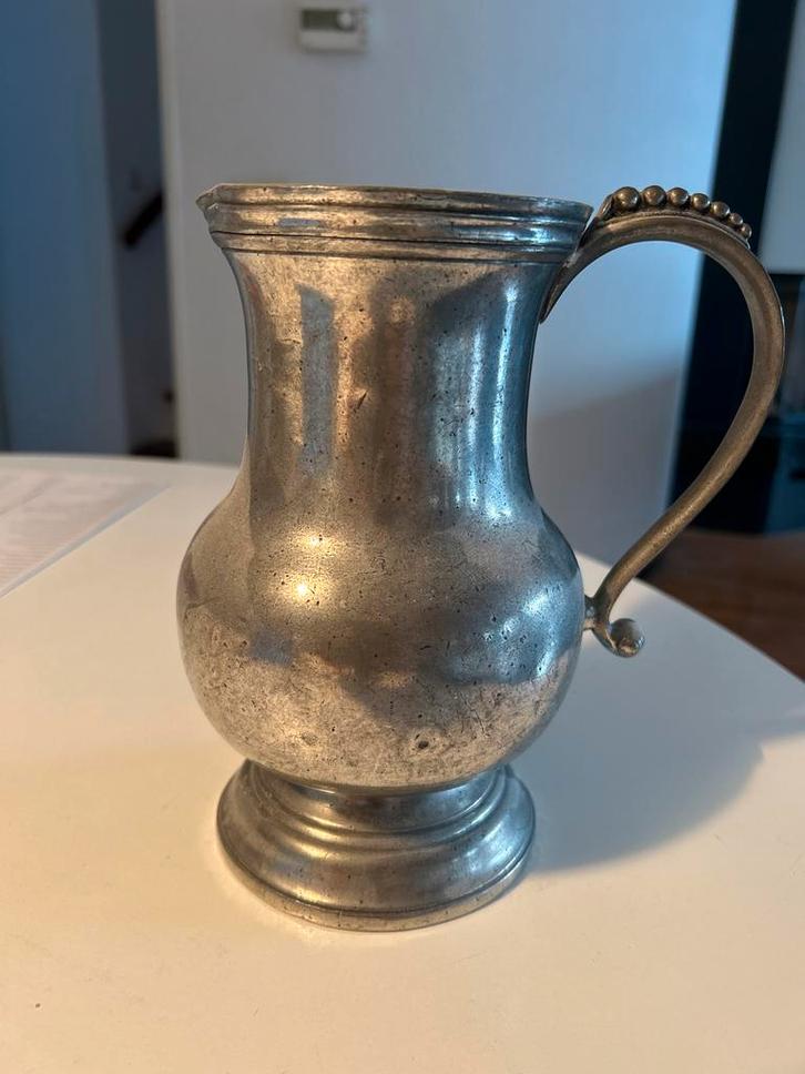 Verzilverde Waterkan, Antiek en Kunst, Antiek | Tin, Ophalen of Verzenden