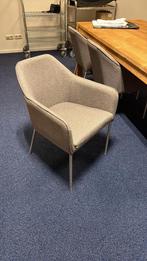 Eetkamer stoelen grijs/bruin Montel 6 stuks, Bruin, Ophalen of Verzenden, Zo goed als nieuw, Stof