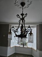 Antieke kroonluchters 2 stuks met kristallen (wormerveer), Ophalen, Gebruikt, Glas, Antiek