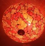 Plafonnière mozaïek Craquelé glas 35cm diameter, Ophalen of Verzenden, Zo goed als nieuw, Glas