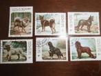 LAOS 1986; set (6) HONDEN, Postzegels en Munten, Postzegels | Thematische zegels, Dier of Natuur, Verzenden, Gestempeld