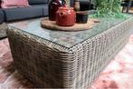 Queen Wicker Koffie/lounge tafel met glasplaat nieuw in doos, Ophalen, Nieuw, Wicker