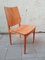 Houten unieke vintage stoel - schoolstoel stijl, Ophalen, Gebruikt, Bruin, Vintage, amsterdamse school