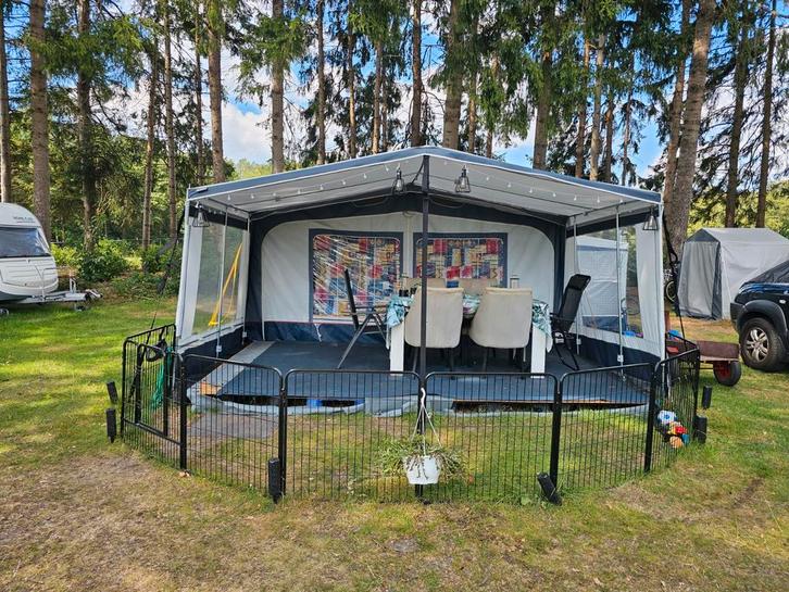 Dethleffs Newline 1989 caravan met voortent en luifel, Caravans en Kamperen, Voortenten en Luifels, Ophalen