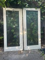 Openslaande deuren, hardhout, dubbel glas, Doe-het-zelf en Verbouw, Ophalen, 80 tot 100 cm, 200 tot 215 cm, Glas