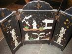 KAMERSCHERM Afm 40 cm br. 34 cm hg 3 delig oud en gaaf, Ophalen of Verzenden, Zo goed als nieuw