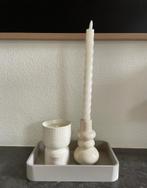 Nieuw: Kaarsenset met plankje, Overige materialen, Wit, Nieuw, Ophalen of Verzenden