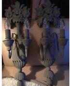 Brocante Taupekleurige wandlampen set van 2., Antiek en Kunst, Curiosa en Brocante, Ophalen of Verzenden
