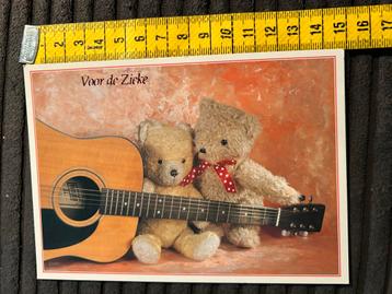 984. Kaart Teddybeer gitaar ziek beschikbaar voor biedingen