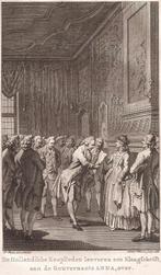 De Hollandsche Kooplieden leeveren een Klaagschrift aan Anna, Antiek en Kunst, Kunst | Etsen en Gravures, Ophalen of Verzenden