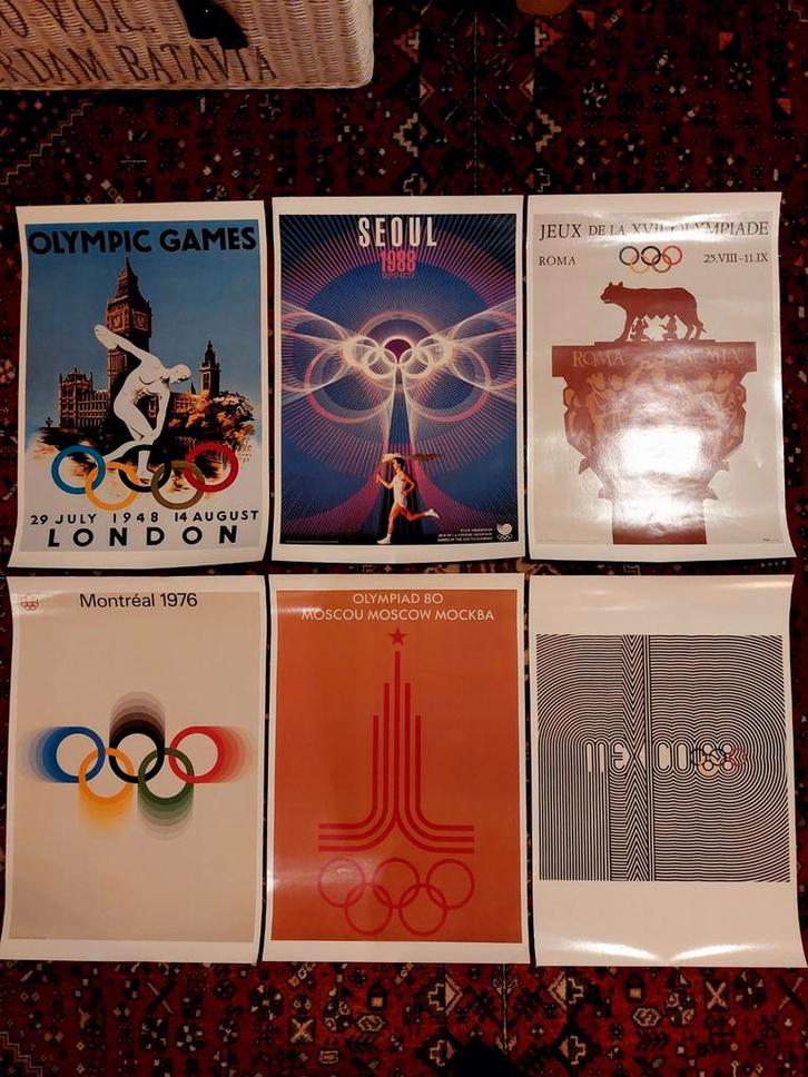 Olympische Spelen Posters - Collectie van 11 stuks, Antiek en Kunst, Kunst | Overige Kunst, Ophalen of Verzenden